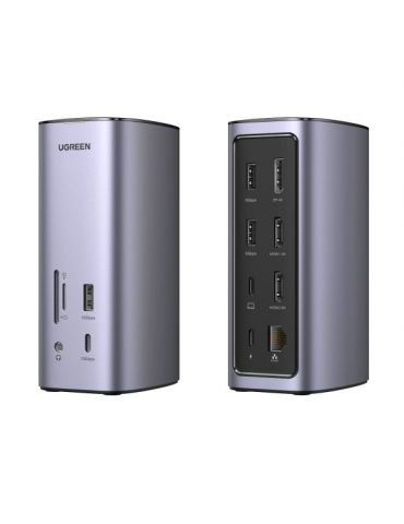 Ugreen USB-C Docking Station 12-in-1 Prin cablu Argint - Tik.ro