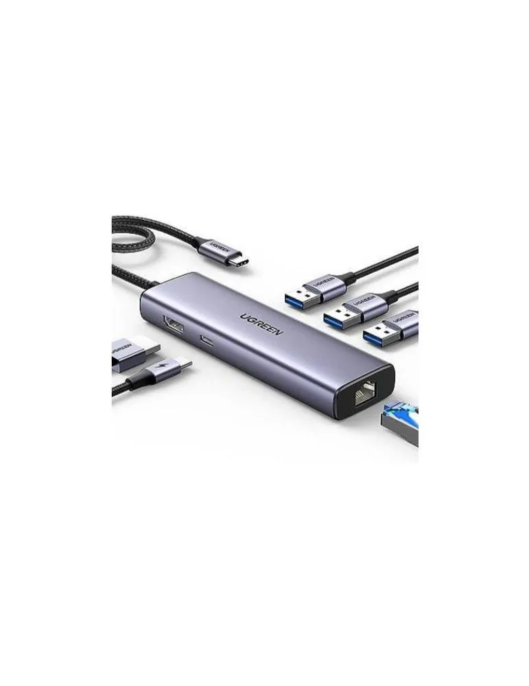 USB & FireWire Hubs Ugreen 15598 hub-uri de interfață USB 3.2 Gen 1 (3.1 Gen 1) Type-C 5000 Mbit/s Argint