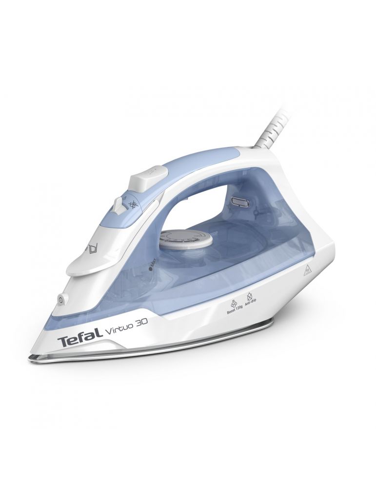 Irons & Ironing Systems Tefal Virtuo 30 FV2C41E0 fiare de călcat Fier de călcat uscat și cu abur Talpă a fierului de călcat ceramică 2000 W Albastru,