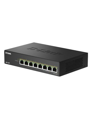 D-Link DMS-108P E switch-uri Fara management 2.5G Ethernet (100 1000 2500) Power over Ethernet (PoE) Suport Negru