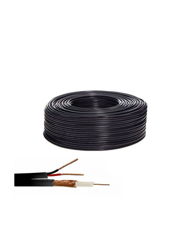 Audio & Video Cables Cablu coaxial siamez RG59 + Alimentare LinkPower LINK-RG59+2C-100, 100 metri