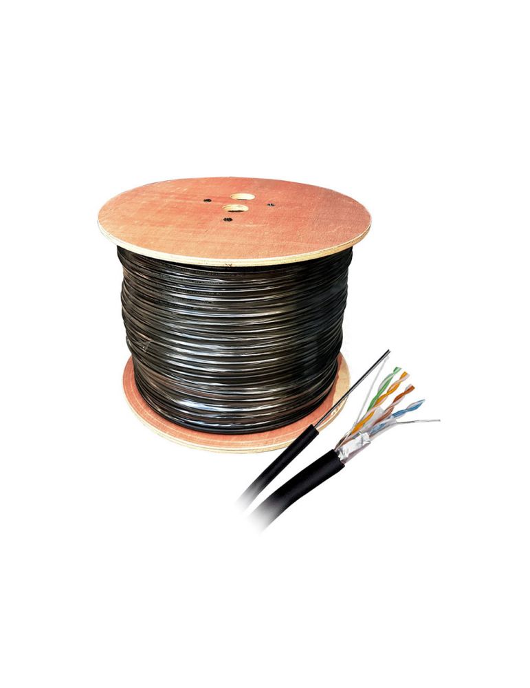 cablu ftp cu sufa Cablu FTP CAT5E Cupru + sufa LinkPower LINK-FTP-AUTO, pret /305 m, negru