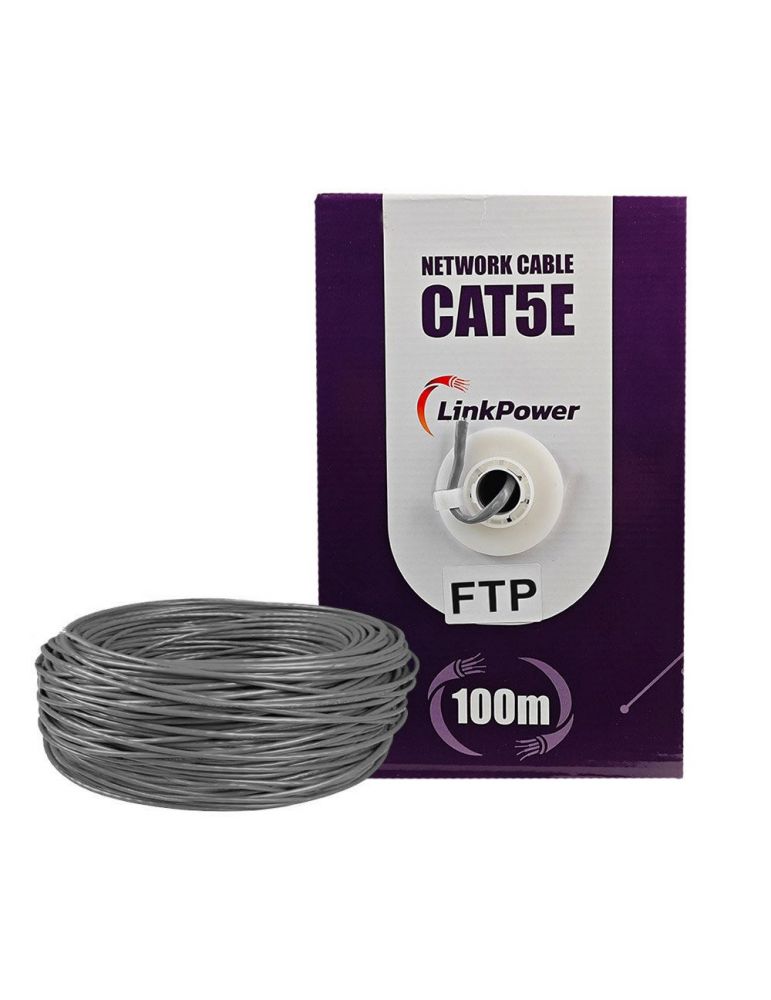 cablu ftp cu sufa Cablu FTP CAT5E Cupru LinkPower LINK-FTP-100, pret/100 m, gri