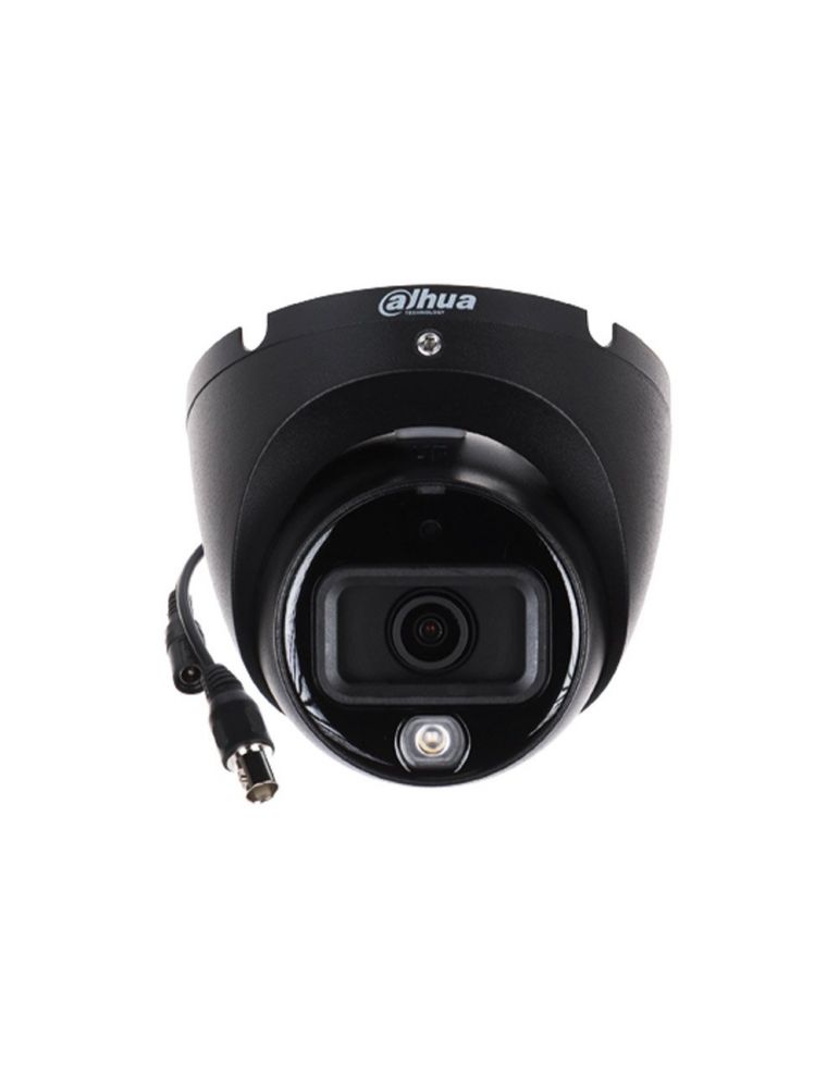 Cameras Camera supraveghere Dome cu iluminare duala Dahua HAC-HDW1200TLM-IL-A, 2 MP, 2,8 mm, IR/Lumina alba 20 m, microfon, neagra