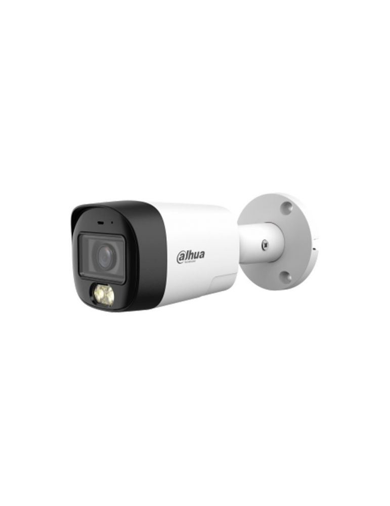 Cameras Camera supraveghere exterior HDCVI cu iluminare duala Dahua HAC-HFW1200RM-IL-T-0280B-DIP, 2MP, 2.8 mm, IR/lumina alba 30 m, micr