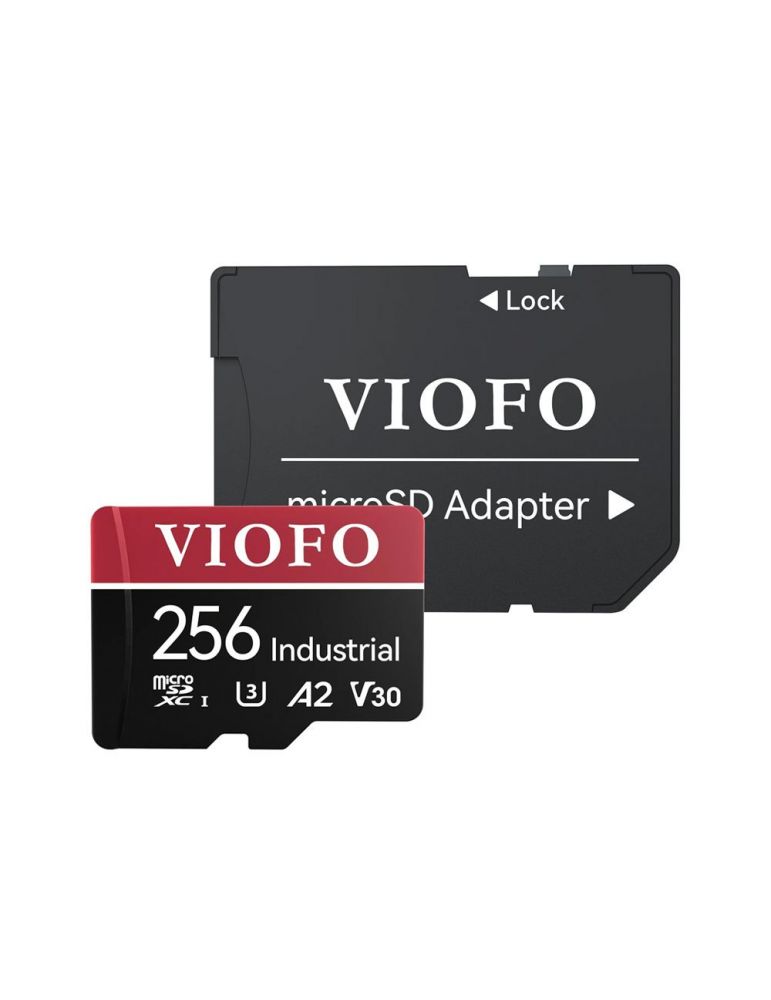 Memory Card de memorie MicroSDXC Viofo Industrial, 256 GB, U3 A2 V30, viteza scriere 90Mb/s, viteaza citire 100 Mb/s, suporta 4K, video
