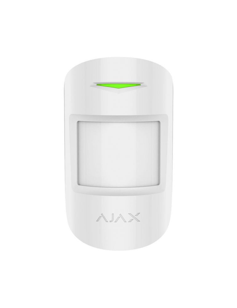 Ajax Detector de miscare si geam spart wireless PIR Ajax CombiProtect WH, 12/9 m, 88/180 grade, pet immunity, 868 MHz, RF 1200 m
