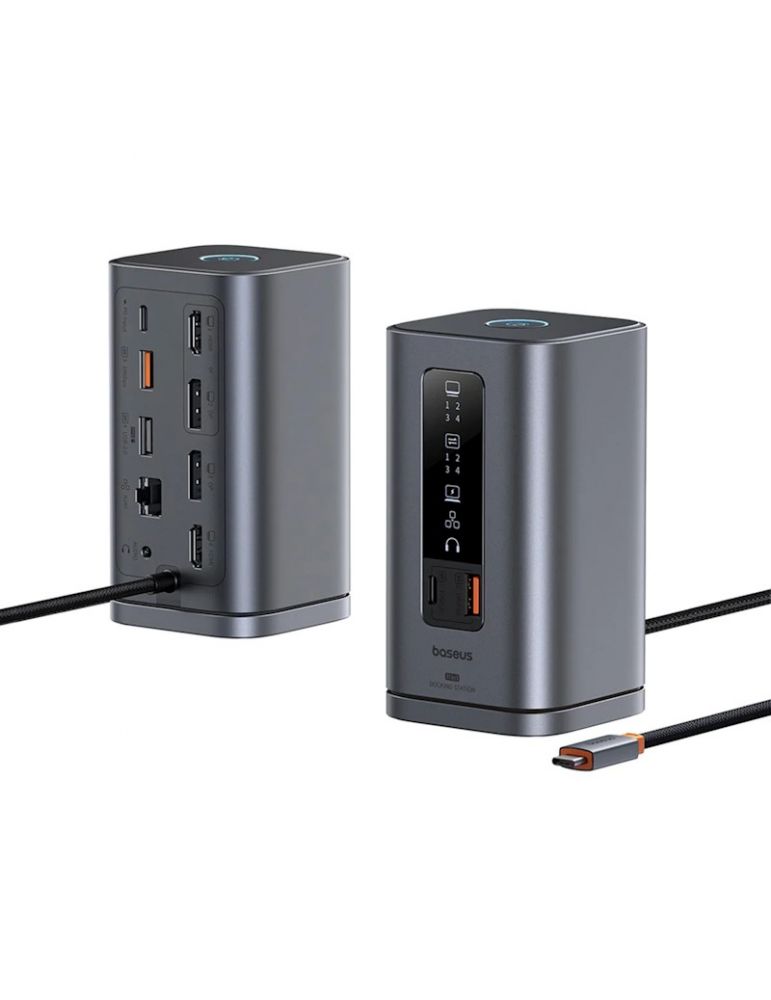 Computer Accessories DOCKING Station Baseus Spacemate RD1 Series 11-in-1, conectare PC USB-C,2xHDMI 4K@60Hz,2xDP 4K@60Hz,2xUSB-A (10Gbps),1xUSB-C (10
