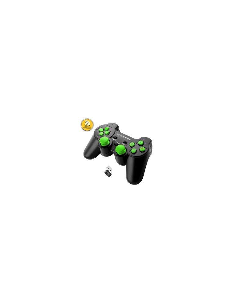 Game Controllers Gamdepad Esperanza Gladiator EGG108G cu vibratii Wireless PC/PS3 Verde "EGG108G" (timbru verde 0.8 lei)