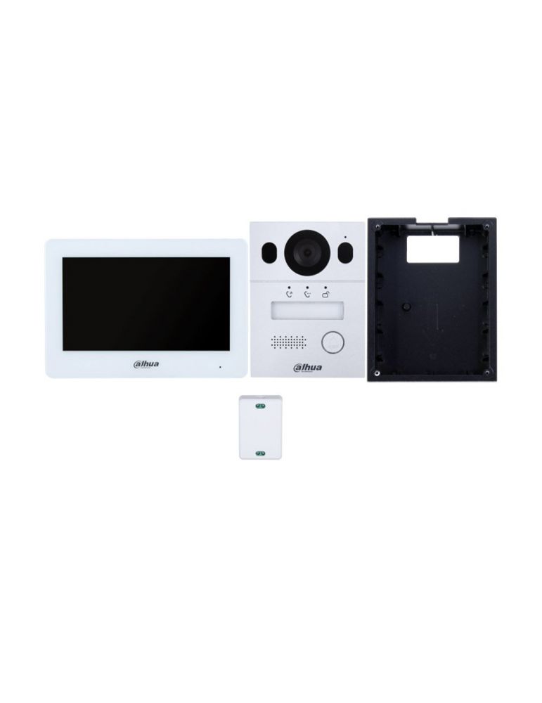 Communications Kit videointerfon pe doua fire WiFi Dahua KTX01(F), 2 MP, 7 inch, 2.4 GHz, 2 fire,slot card