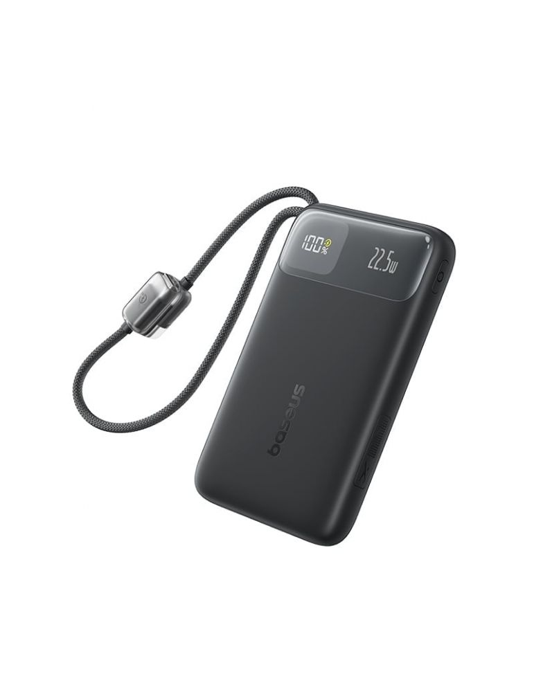 Baseus POWER BANK Baseus EnerFill FC11, 20000mAh, cablu integrat USB Type-C si Iphone Lightning, 22.5W, display, negru, "E0027S04" (tim