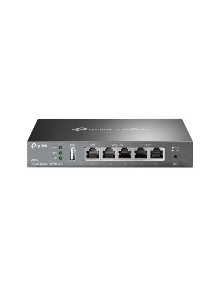 Bridges & Routers RESIGILAT - Router Gigabit TP-Link Omada ER605 V2, VPN, 10/100/1000Mbps, 3 porturi LAN, 2 porturi WAN , 940 Mbps