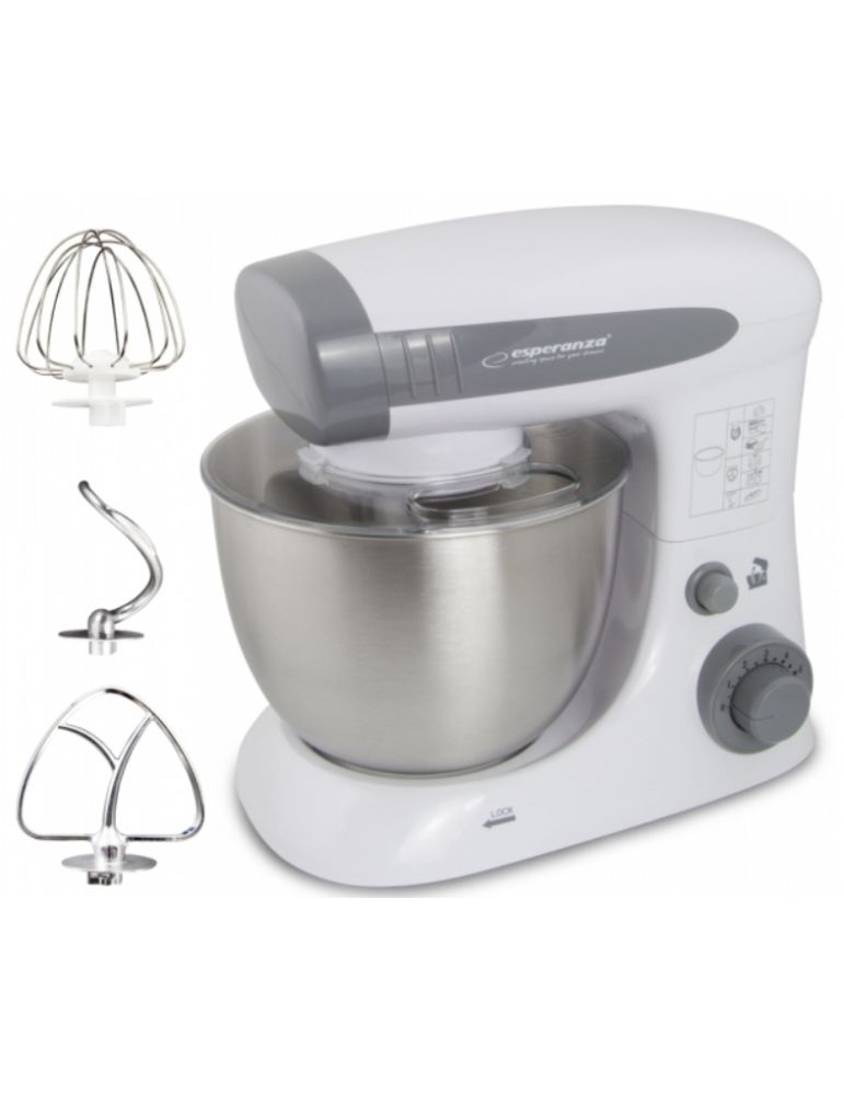 Food Mixers & Blenders Robot de bucatarie Esperanza EKM024 800W 6 viteze bol 4l Argintiu "EKM024" (timbru verde 4 lei)