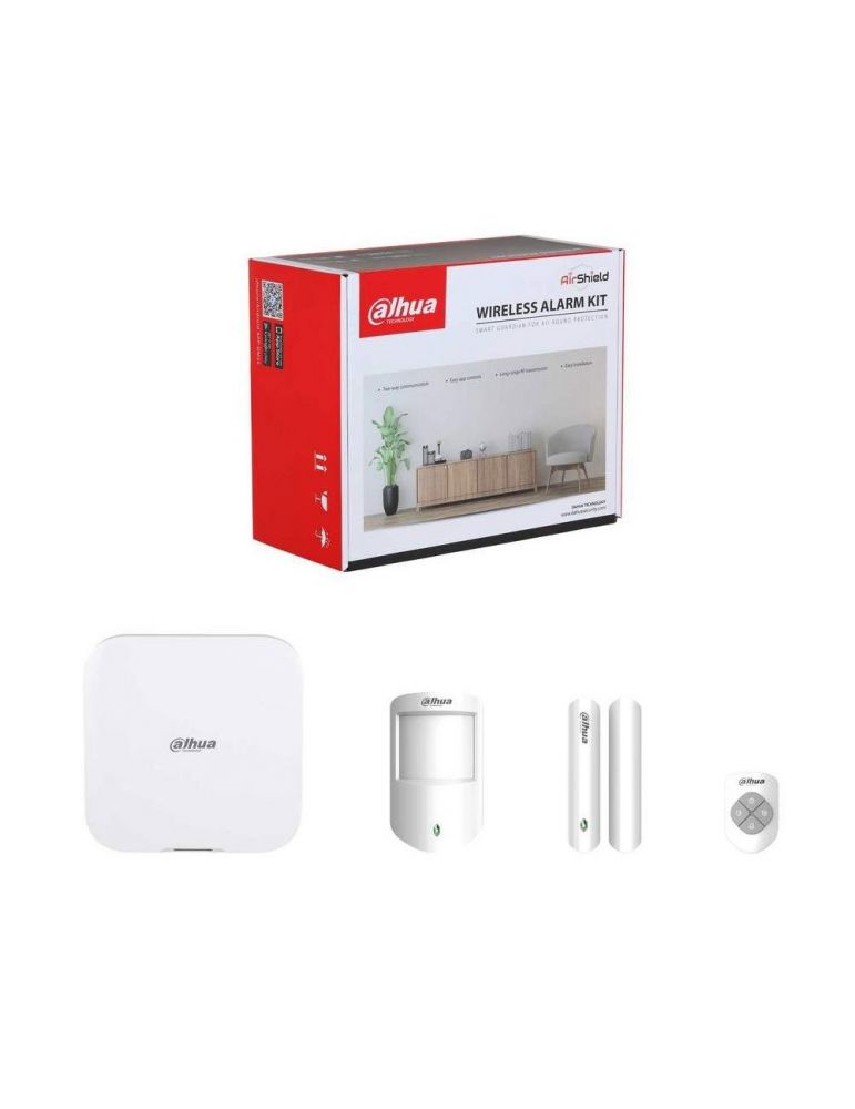 Home Alarm Systems Sistem alarma wireless Dahua ART-ARC3800H-03-W2, WiFi/LAN, 868 MHz, 150 zone, aplicatie mobila, detector PIR
