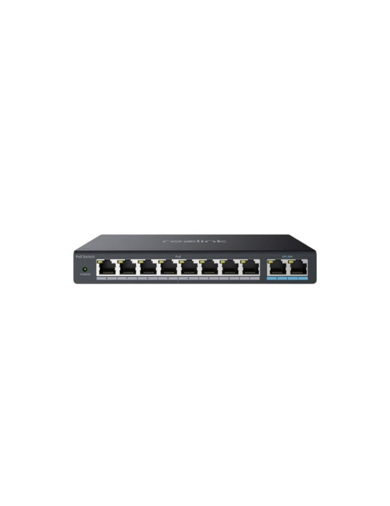 Hubs & Switches Switch 8 porturi PoE+ Reolink RLA-PS1, 120W, 2 porturi uplink gigabit, cu management