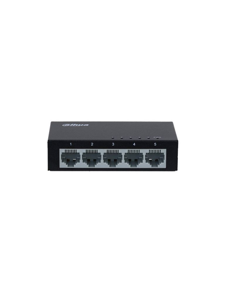 Hubs & Switches Switch ethernet cu 5 porturi Dahua PFS3005-5ET, 1 Gbps, 0, 744 Mpps, 1000 Mac, fara management