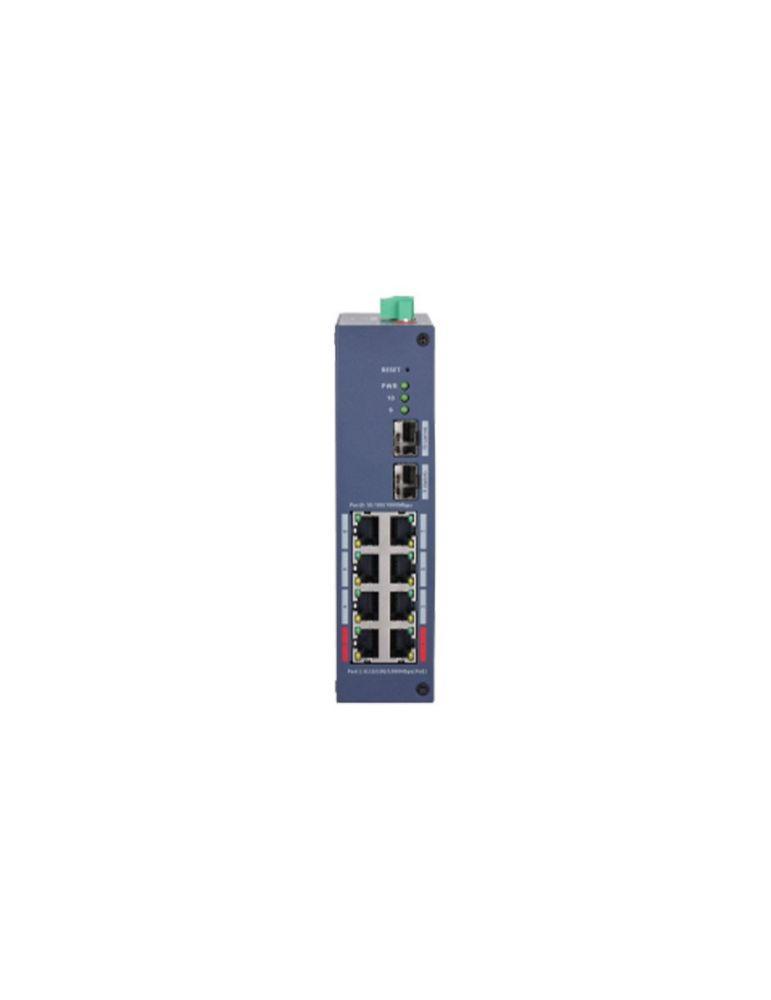 Hubs & Switches Switch PoE Gigabit cu 10 porturi Dahua CHS4210-8GT-110, 2x90W PoE, 2 SFP uplink, 20 Gbps, 14.88 Mpps, Layer 2, cu management