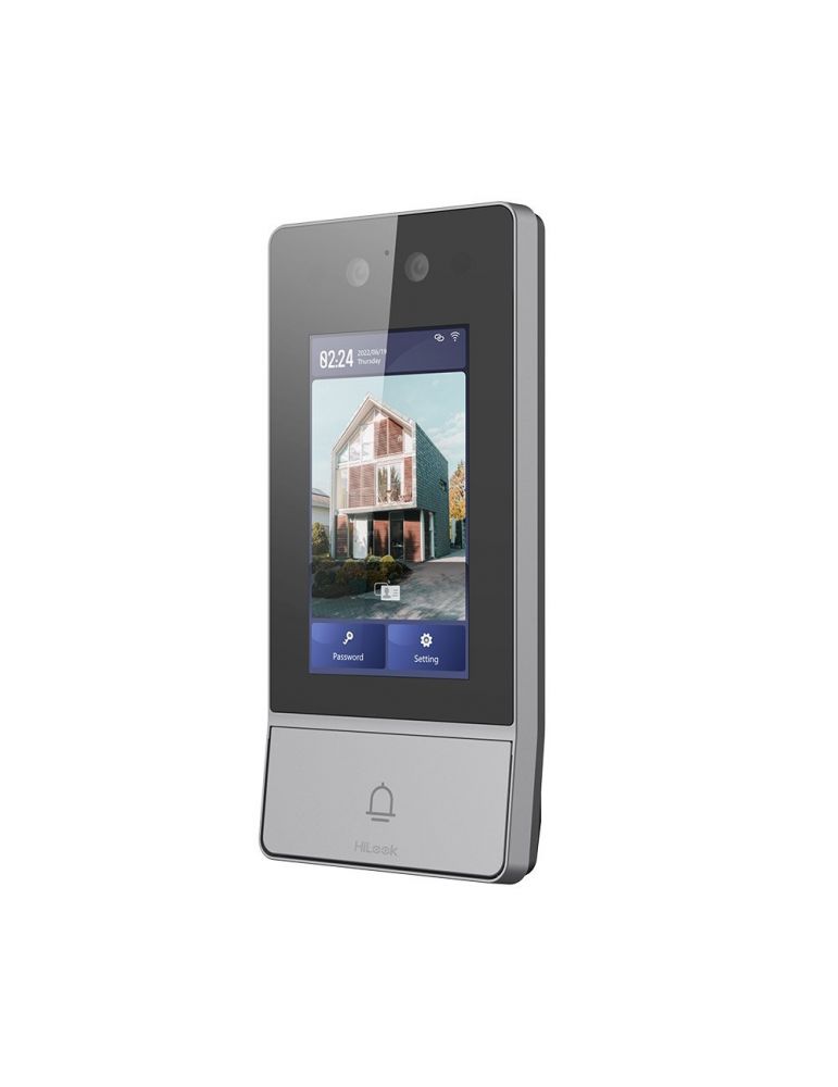 Communications Videointerfon de exterior IP WiFi Hikvision HiLook DP9-WP, 2x2MP, IR 3 m, display 4.3 inch, aparent, autentificare prin card/PIN