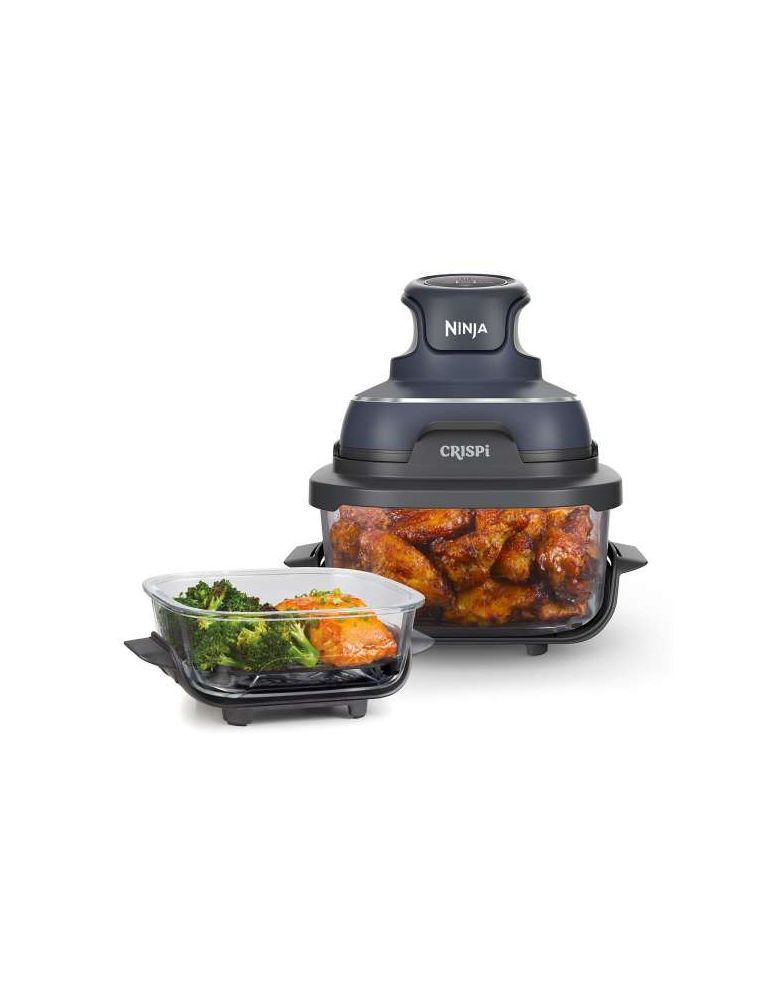 Ninja Friteuza cu aer cald Ninja CRISPi 4in1 FN101, PowerPod 1700W, 3.8L/1.4L, 2 recipiente sticla termorezistenta TempWare, 2 placi c
