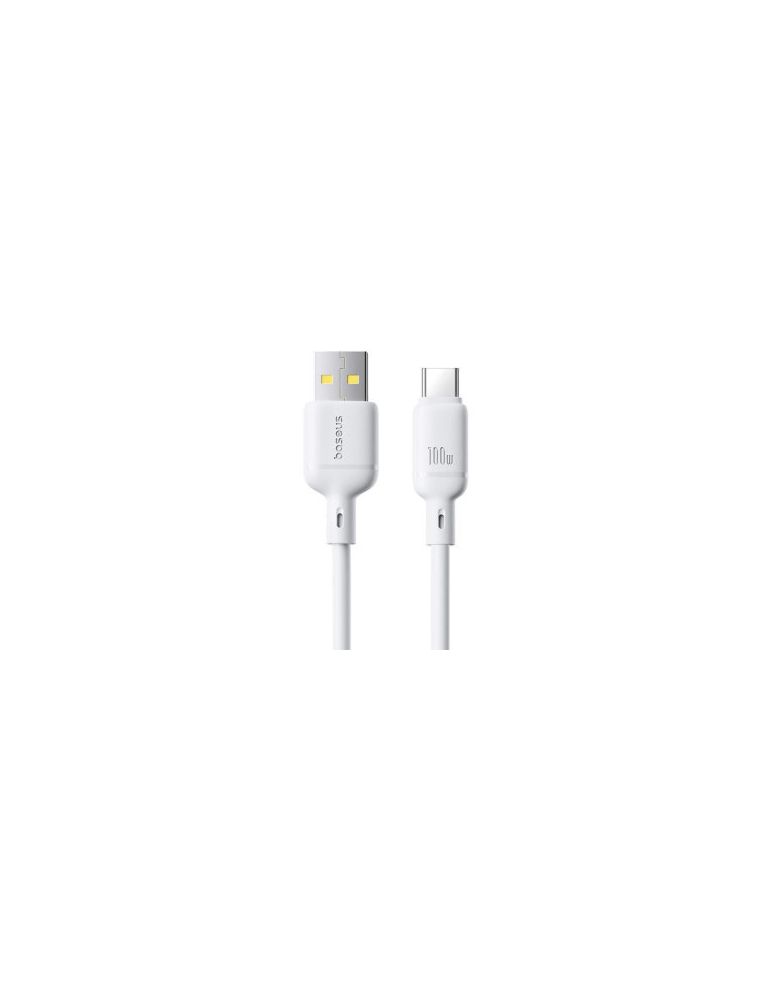 Storage & Data Transfer Cables CABLU alimentare si date Baseus Silky, Fast Charging Data Cable pt. smartphone, USB la USB Type-C 100W, 1m, alb "P10377703213-00