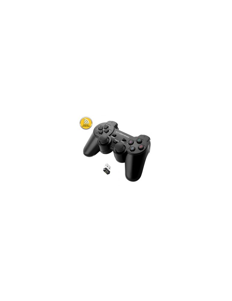 Game Controllers Gamdepad Esperanza Gladiator EGG108G cu vibratii Wireless PC/PS3 Negru "EGG108K" (timbru verde 0.8 lei)