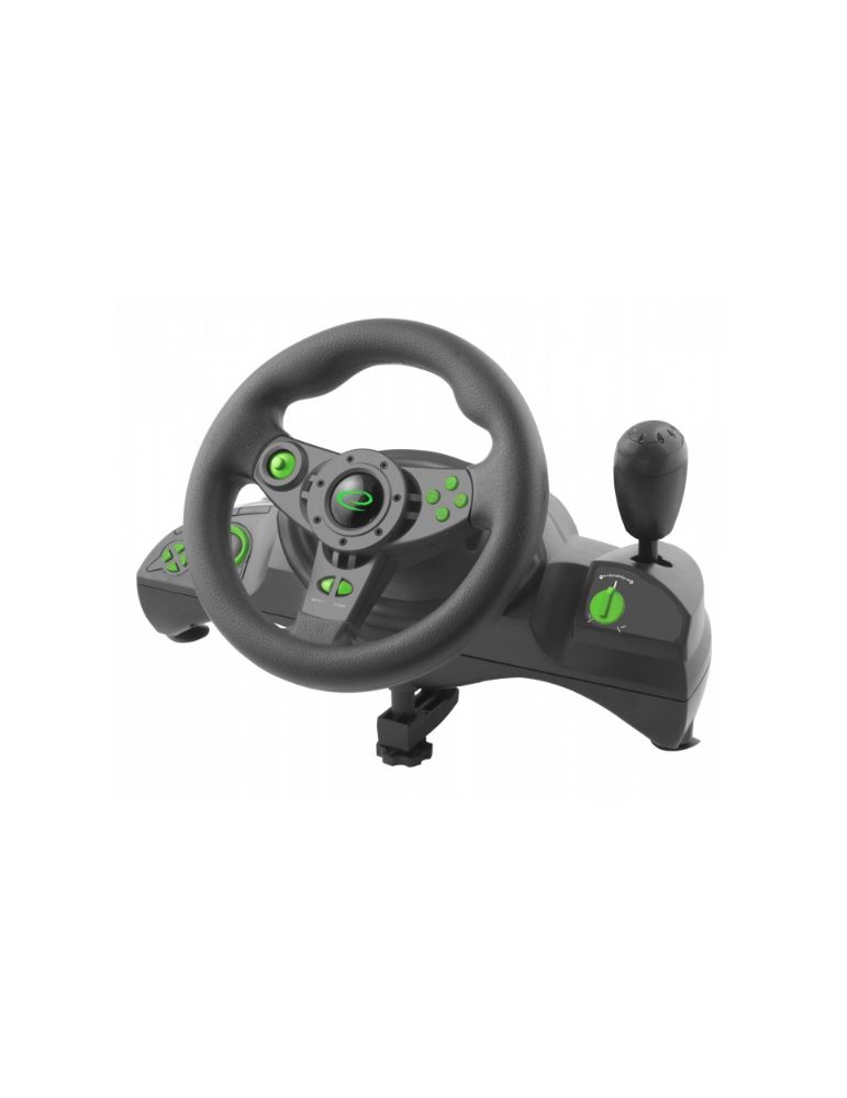 Game Controllers Volan cu pedale Esperanza Nitro EGW102 PC/PS3 Usb Negru/Verde "EGW102" (timbru verde 0.8 lei)