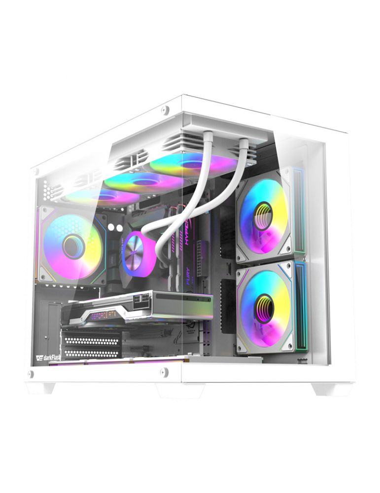 Computer System Cooling Parts Carcasă pentru computer DarkFlash B275 PRO (albă) + 6 ventilatoare