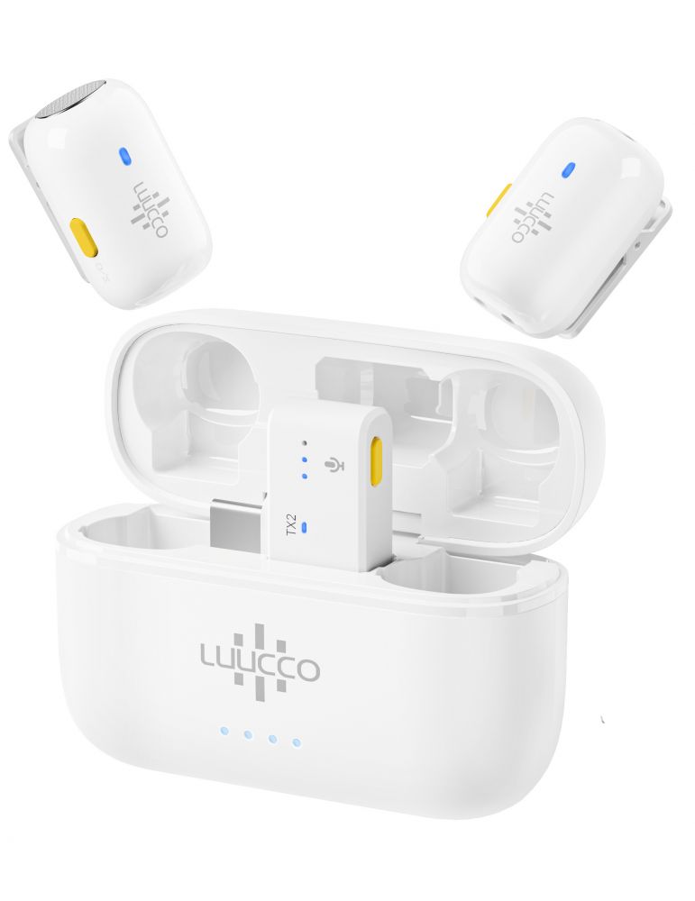 Audio Components Microfon Lavaliera Wireless Luucco MiniPods-K2,USB-C, alb