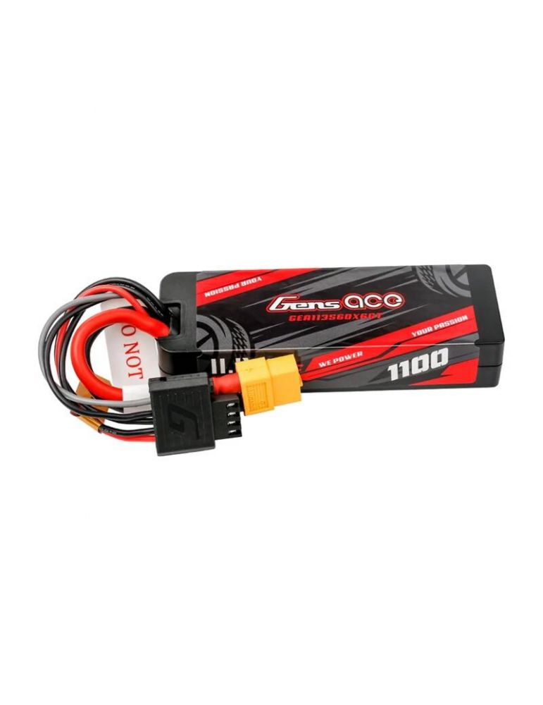 Paintball & Airsoft Lipo Gens ace G-Tech 1100mAh 11.1V 3S1P 60C GRP-76 Hardcase Baterie cu XT60 Plug