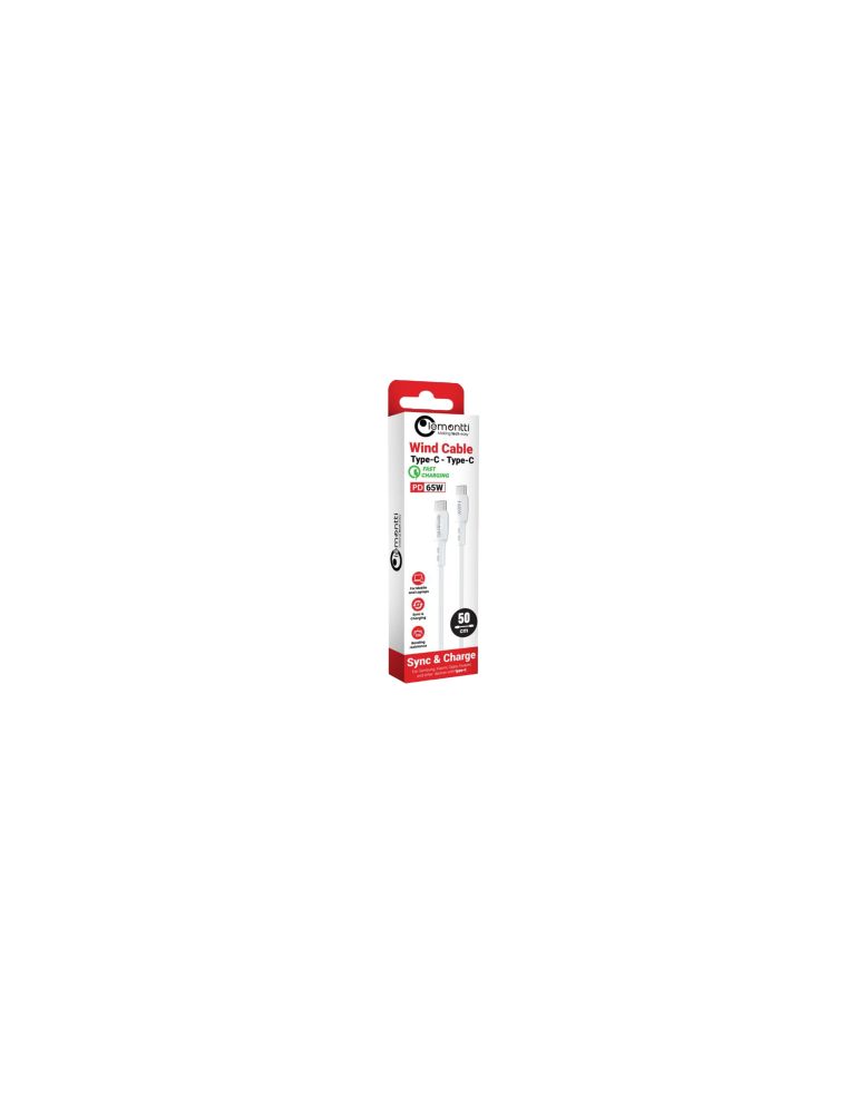 Storage & Data Transfer Cables Cablu Lemontti Wind Fast Charge Type-C la Type-C, PD 65W, lungime 0.5m, Alb