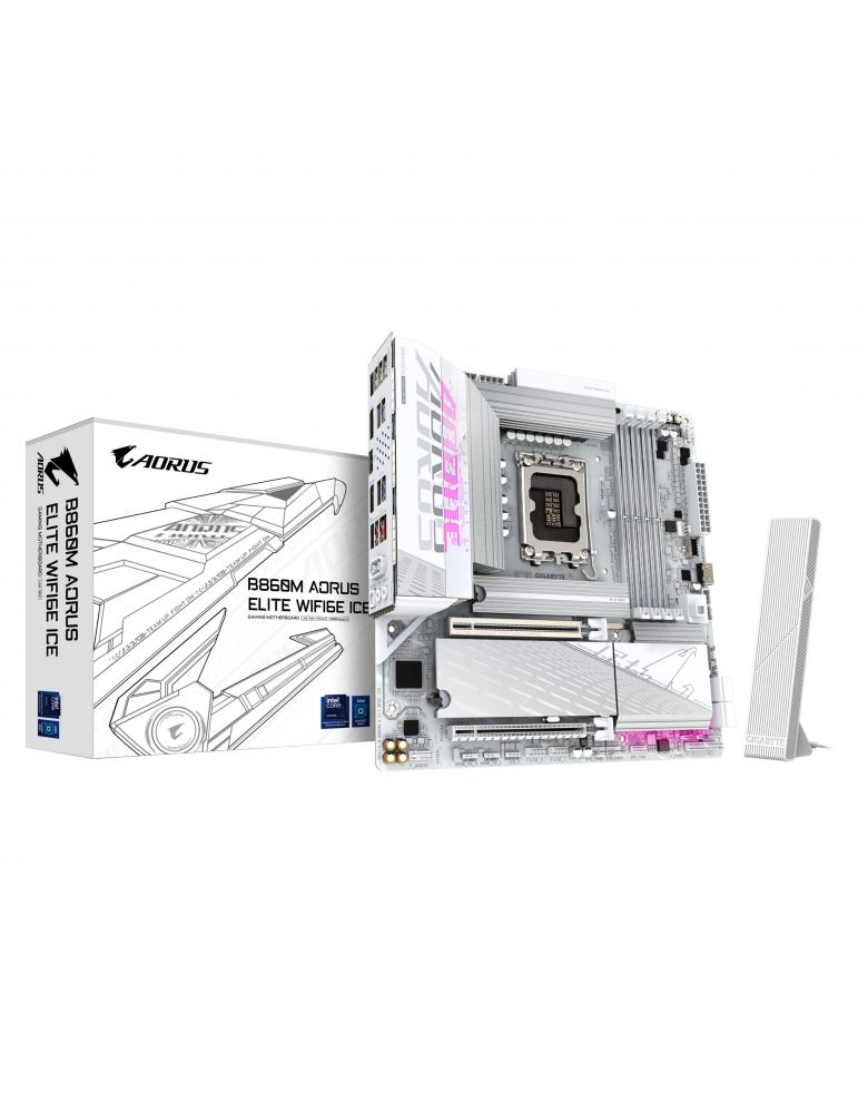 Motherboards MB B860 S1851 MATX/B860M A ELT WF6E ICE GIGABYTE "B860M A ELT WF6E ICE 1.0"