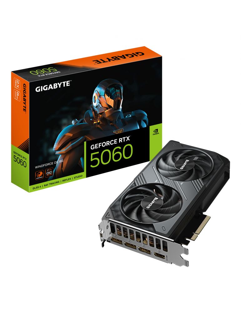 I/O Cards & Adapters GIGABYTE GeForce RTX 5060 WINDFORCE OC 8G, GDDR7, 128 bit, Negru "N5060WF2OC-8GD"