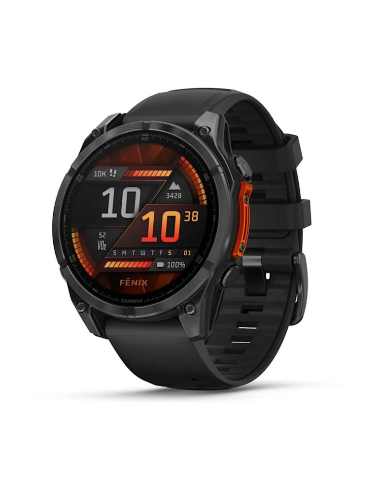 Activity Monitors Smartwatch fenix 8 47 mm AMOLED Slate grey with Black silicone band "010-02904-00"