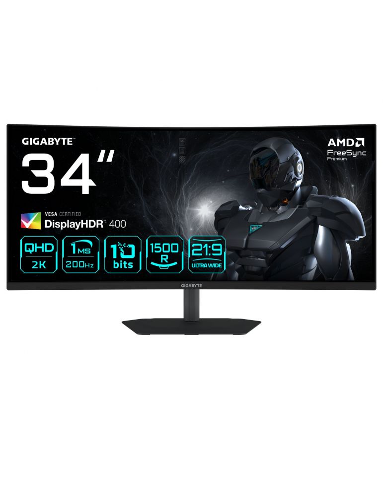 GIGABYTE G34WQC2 monitoare LCD 86,4 cm (34") 3440 x 1440 Pixel UltraWide Quad HD LED Negru