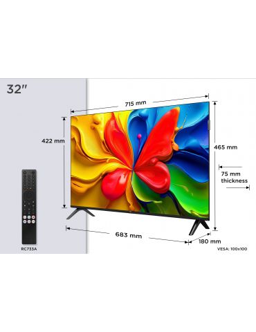 TCL 32V4C televizor 81,3 cm (32") HD Smart TV Wi-Fi Negru