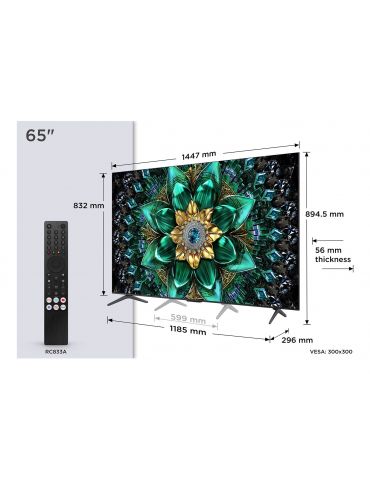 TCL Q6C 65Q6C televizor 165,1 cm (65") 4K Ultra HD Smart TV Wi-Fi Metalic - Tik.ro