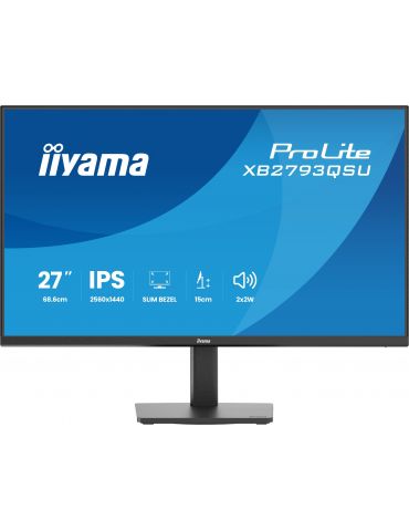 iiyama ProLite XB2793QSU-B1 monitoare LCD 68,6 cm (27") 2560 x 1440 Pixel Quad HD LED Negru