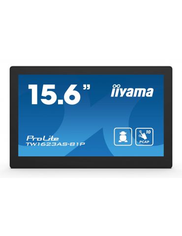 iiyama TW1623AS-B1P Afișaj Semne Ecran plat interactiv 39,6 cm (15.6") Wi-Fi 385 cd m² Double Full HD Negru Ecran tactil