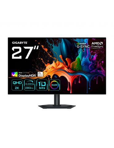 GIGABYTE MO27Q28G monitoare LCD 68,6 cm (27") 2560 x 1440 Pixel Quad HD OLED Negru - Tik.ro