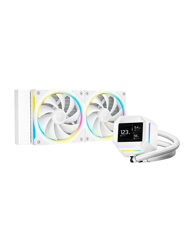 Computer System Cooling Parts DeepCool LM240 WH Procesor Kit lichid de răcire 12 cm Alb 1 buc.