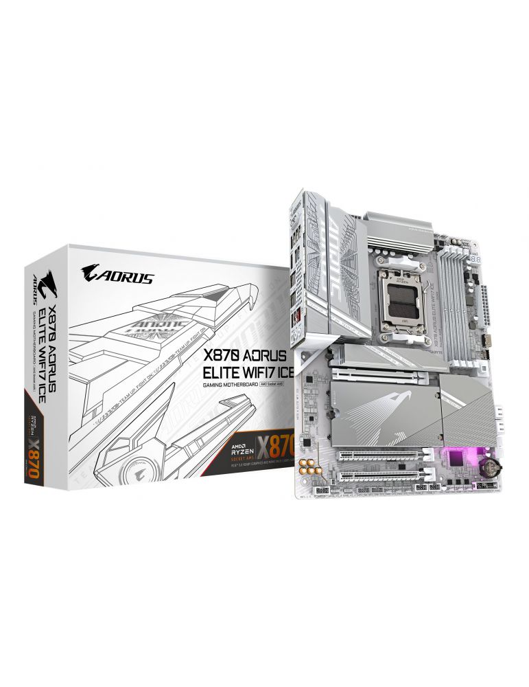 Motherboards GIGABYTE X870 AORUS ELITE WIFI7 ICE AMD X870 Mufă AM5 ATX
