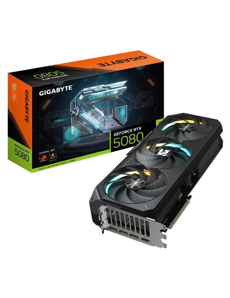 I/O Cards & Adapters GIGABYTE GeForce RTX 5080 GAMING 16G NVIDIA 16 Giga Bites GDDR7