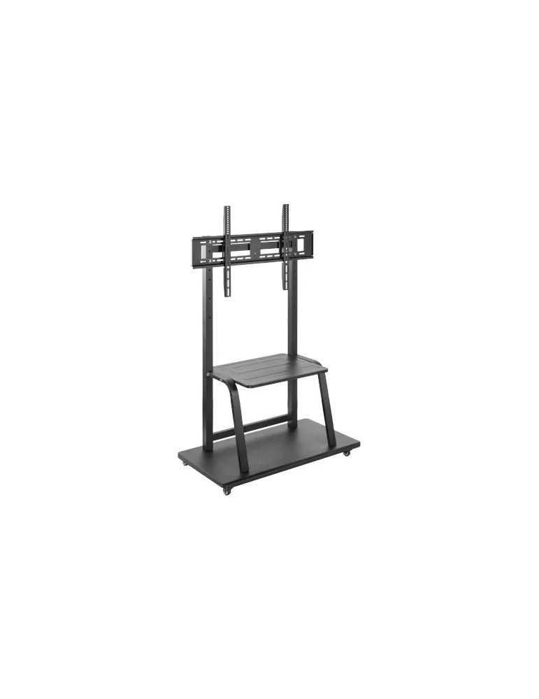 AV Carts Stand TV pentru prezentare, Heavy-Duty, mobil pe roti, raft dispozitive multimedia, 37-100 inch(94cm-254cm), reglabil inaltime,