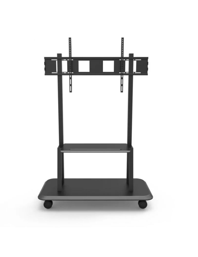Stand TV mobil pe roti, heavy - duty, reglabil, 55-120 inch(140cm-305cm), raft multimedia, baza dreptunghiulara, capacitate sust
