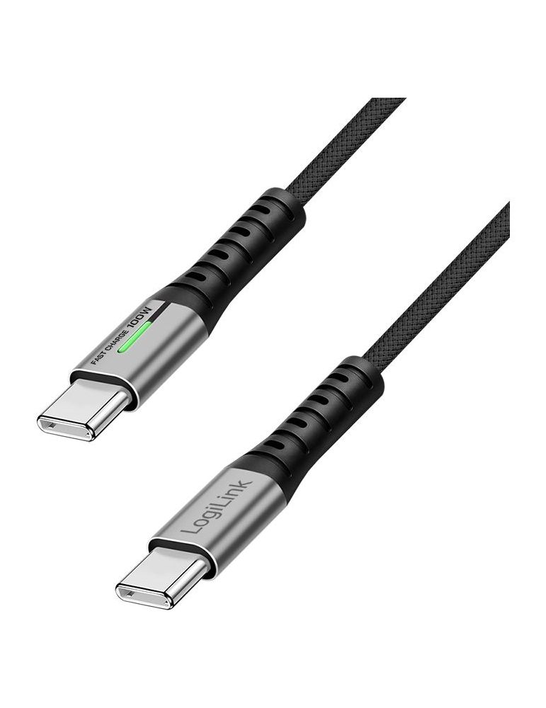 LogiLink CU0432 cabluri USB USB 3.2 Gen 2x2 1 m USB C 20 Gbit/s 100 W Negru