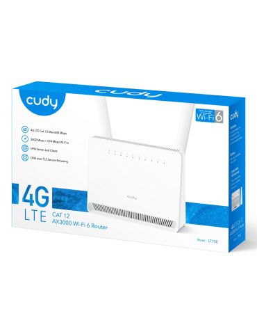 Cudy LT15E router wireless Gigabit Ethernet Bandă dublă (2.4 GHz  5 GHz) 4G Alb