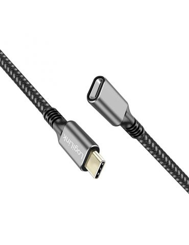 LogiLink CUA0109 cabluri USB USB 3.2 Gen 1 (3.1 Gen 1) 2 m USB C 5 Gbit s 100 W Negru, Gri