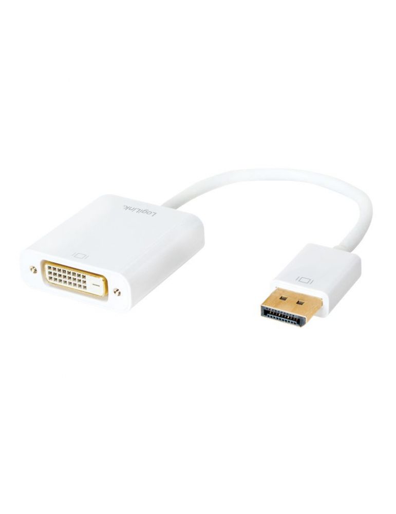 LogiLink CV0058B adaptor pentru cabluri video 0,15 m DisplayPort DVI Alb