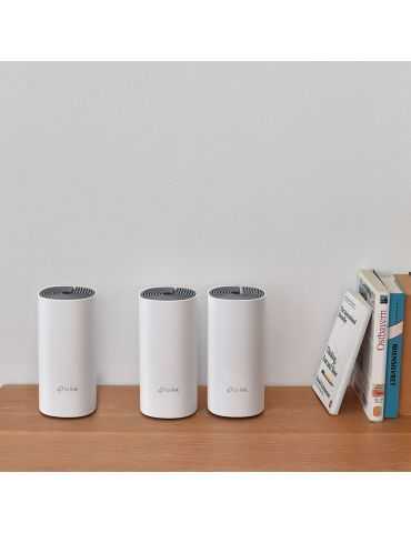 TP-LINK Deco E4 (3-pack) Bandă dublă (2.4 GHz/ 5 GHz) Wi-Fi 5 (802.11ac) Alb, Gri 2 Intern Tp-link - 3