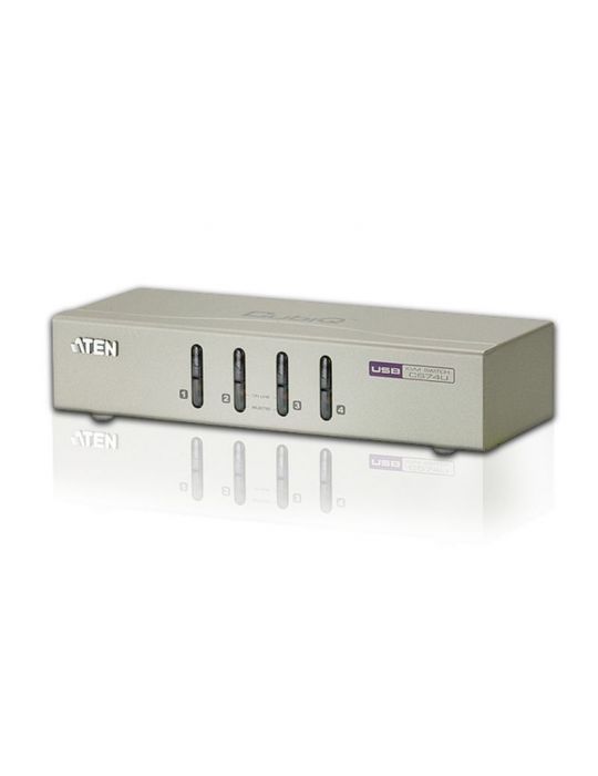 Aten CS74U switch-uri pentru tastatură, mouse și monitor (KVM) Raft pentru montat echipamente Alb Aten - 1